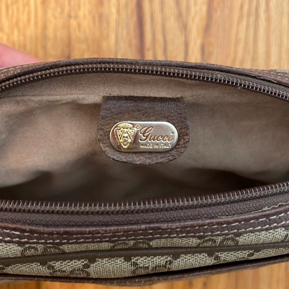Vintage Gucci GG Brown Canvas Zip Logo Clutch - Picture 5 of 14